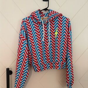 Aviator Nation Red and Blue Chevron Hoodie